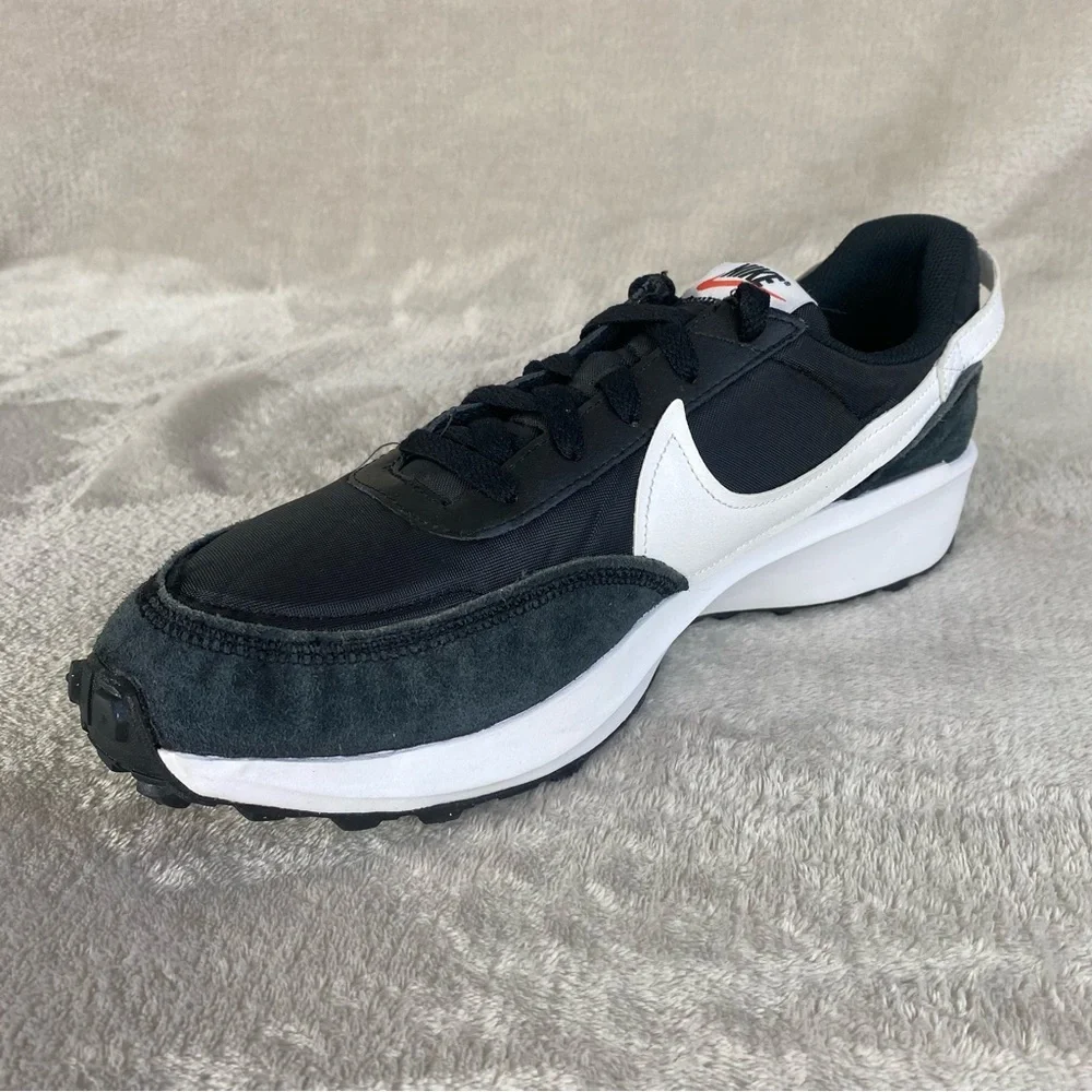 Nike Waffle Debut Men's Running Shoes Size 12 Black White Suede NEW